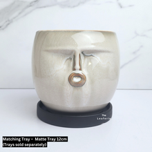 Load image into Gallery viewer, The Leaferie Palmer face flowerpot. ceramic material