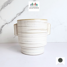 Load image into Gallery viewer, The Leaferie Iwan white ceramic pot