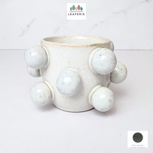 Load image into Gallery viewer, The Leaferie Kangas white ceramic pot with stud.