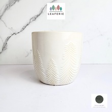 Load image into Gallery viewer, The Leaferie Izan ceramic white pot.
