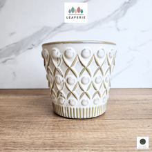 Load image into Gallery viewer, The Leaferie Nava white ceramic pot.