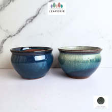 Load image into Gallery viewer, The Leaferie Aubrey shallow pot 2 designs ceramic pot