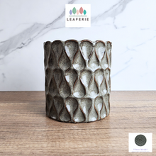 Load image into Gallery viewer, The Leaferie Rania tall grey pot. ceramic material