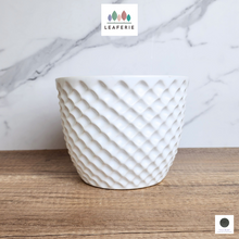 Load image into Gallery viewer, The Leaferie Maeve white ceramic pot
