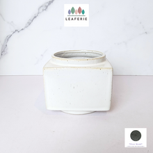 Load image into Gallery viewer, The Leaferie Aubrey square white pot.ceramic material