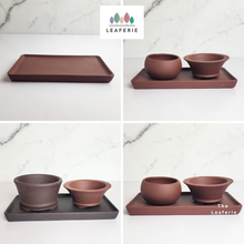 Load image into Gallery viewer, The Leaferie Rectangular tray for bonsai pot. 3 colours . Front view