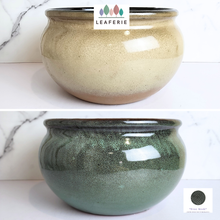 Load image into Gallery viewer, The Leaferie Acacia big pot without drainage holes. ceramic material suitable for fish