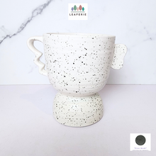 Load image into Gallery viewer, The Leaferie Manni White ceramic pot with handle
