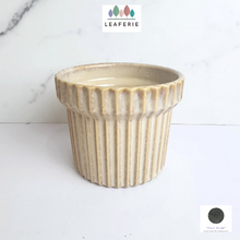 Load image into Gallery viewer, The Leaferie Willow beige flowerpot. ceramic material