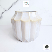 Load image into Gallery viewer, The Leaferie Fountaine white flowerpot. ceramic material