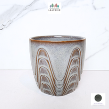 Load image into Gallery viewer, The Leaferie Elysian blue wavy flowerpot. ceramic material