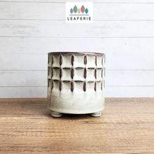 Load image into Gallery viewer, The Leaferie Lei flowerpot beige colour ceramic pot.