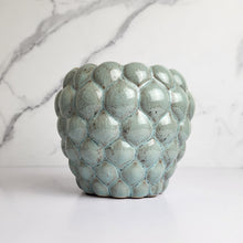 Load image into Gallery viewer, The Leaferie Nani ceramic pot. 2 colours. grey and green. front view of pot B