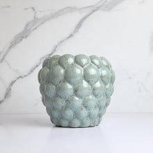 Load image into Gallery viewer, The Leaferie Nani ceramic pot. 2 colours. grey and green. front view of pot B