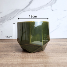 Load image into Gallery viewer, The Leaferie Sarah green flowerpot. ceramic material
