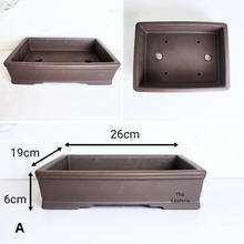 Load image into Gallery viewer, The Leaferie Bonsai Pot eries 72. zisha material. 4 designs. rectangular and oval