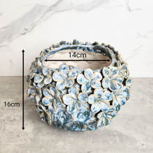 Load image into Gallery viewer, The Leaferie Ariel blue flower petal pot. ceramic material