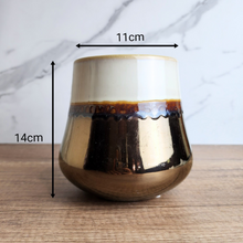 Load image into Gallery viewer, The Leaferie Roula pot. brown bottom ceramic pot
