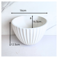 Load image into Gallery viewer, Niva Wall Hanging white ceramic Pot 'LEAFERIE' branding on a marble background