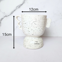 Load image into Gallery viewer, The Leaferie Manni White ceramic pot with handle