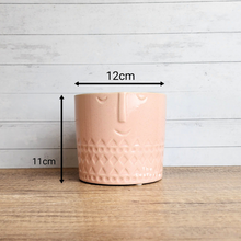 Load image into Gallery viewer, The Leaferie Pink face flowerpot. ceramic