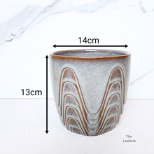 Load image into Gallery viewer, The Leaferie Elysian blue wavy flowerpot. ceramic material