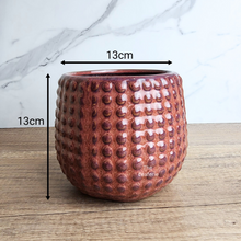 Load image into Gallery viewer, THe Leaferie Marika red studded flowerpot. ceramic material