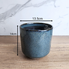 Load image into Gallery viewer, The Leaferie Esfir Blue ceramic pot.