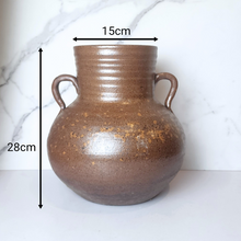 Load image into Gallery viewer, The Leaferie Atticus bug brown pot with handle.