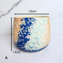 Load image into Gallery viewer, The Leaferie Huda flowerpot. colourful rainbow ceramic pot