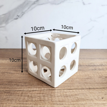 Load image into Gallery viewer, The Leaferie Leone hanging orchid planter. ceramic white pot