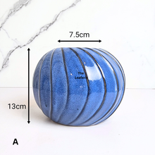 Load image into Gallery viewer, The Leaferie Moreno blue round pot. 2 sizes ceramic pot