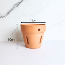 Load image into Gallery viewer, The Leaferie Yui Terracotta pot with holes . suitable for orchid.