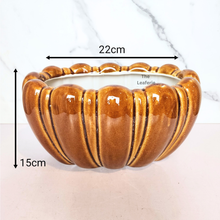 Load image into Gallery viewer, The Leaferie Dorsey long brown flowerpot. ceramic material