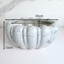 Load image into Gallery viewer, The Leaferie Bria shallow blue pot. ceramic material