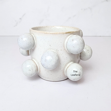 Load image into Gallery viewer, The Leaferie Kangas white ceramic pot with stud.