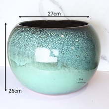 Load image into Gallery viewer, The Leaferie Armstrong Big Flowerpot. green ceramic material