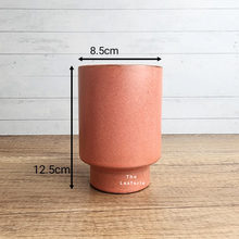 Load image into Gallery viewer, The Leaferie Raiden tall flowerpot. orangey red ceramic pot