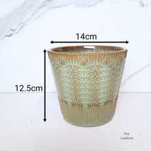 Load image into Gallery viewer, The Leaferie Sage FLowerpot. 2 colour ceramic pot
