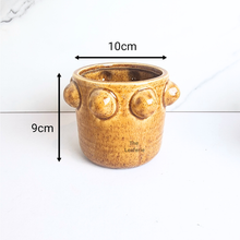 Load image into Gallery viewer, The Leaferie Glover yellow small ceramic flowerpot