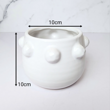Load image into Gallery viewer, The Leaferie Salo white ceramic pot with studs.