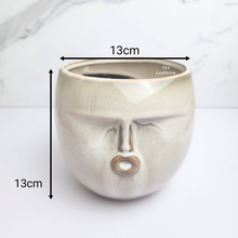Load image into Gallery viewer, The Leaferie Palmer face flowerpot. ceramic material