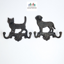 Load image into Gallery viewer, The Leaferie Cast Iron hook. cat and dog hook