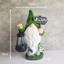 Load image into Gallery viewer, The Leaferie Aldon Gnome garden decoration with led lamp. resin material