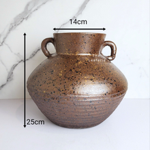 Load image into Gallery viewer, The Leaferie Arlo big brown pot. with ears. ceramic material