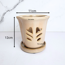 Load image into Gallery viewer, The Leaferie Layla Orchid pot with tray. 2 colours ceramic pot
