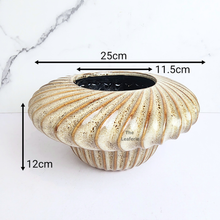 Load image into Gallery viewer, The Leaferie Paloma wide beige ceramic pot.