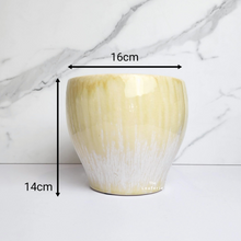 Load image into Gallery viewer, The Leaferie Nurmi yellow ceramic pot
