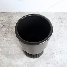 Load image into Gallery viewer, The Leaferie Velora black tall wine glass shape flowerpot. ceramic material