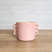 Load image into Gallery viewer, The Leaferie Livie ceramic pot. pink and red colour pot with handles.  Pot A